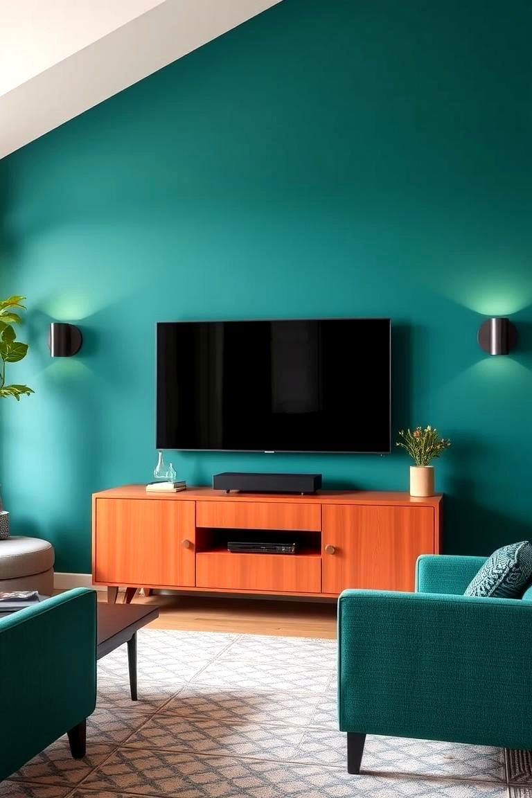 A Bold Statement Color for Visual Pop - 25 Tv Accent Wall Ideas