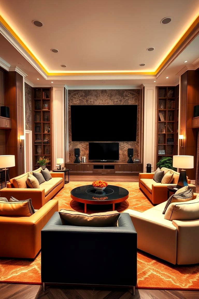 A Grand Area for Entertainment - 25 Mansion Living Room Ideas