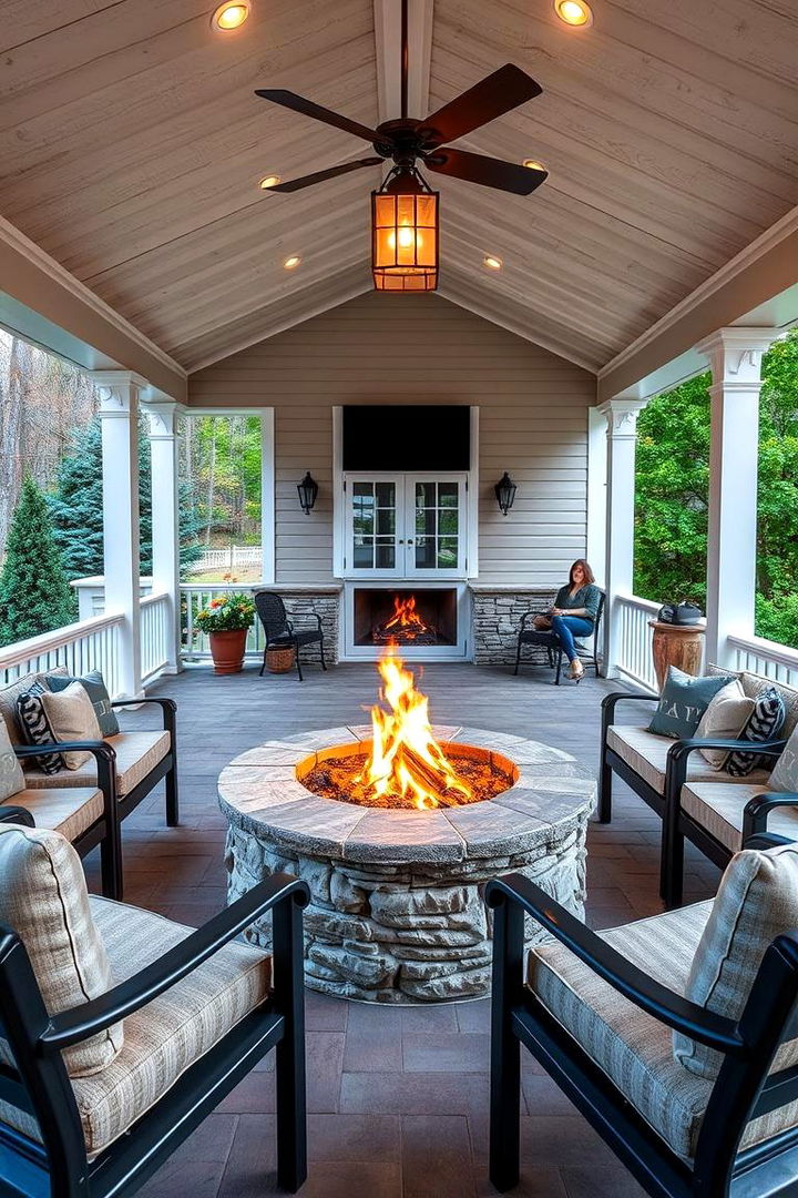 A Warm Fire Pit for Year Round Use - 25 Veranda Ideas