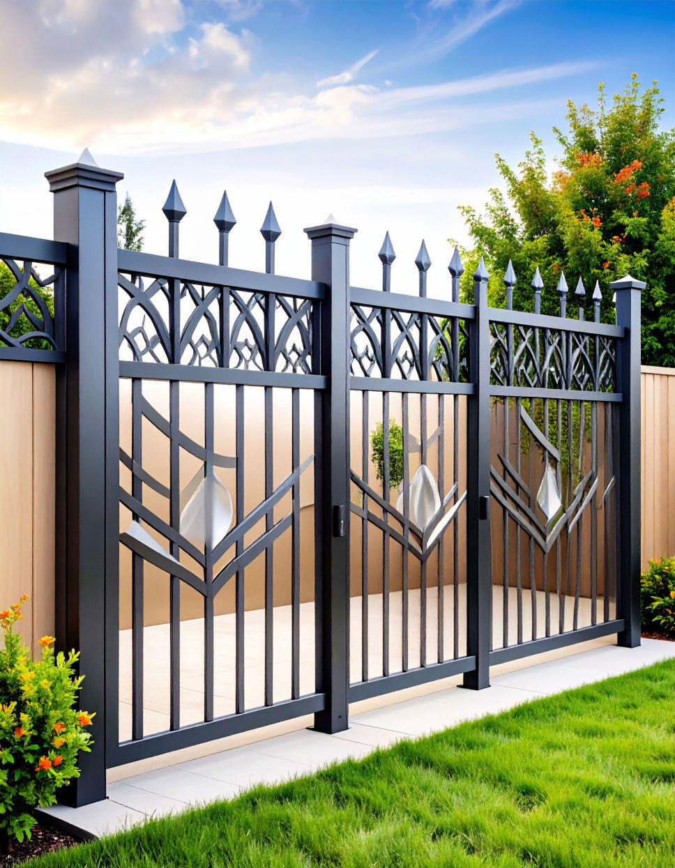 Abstract Metal Fence Art