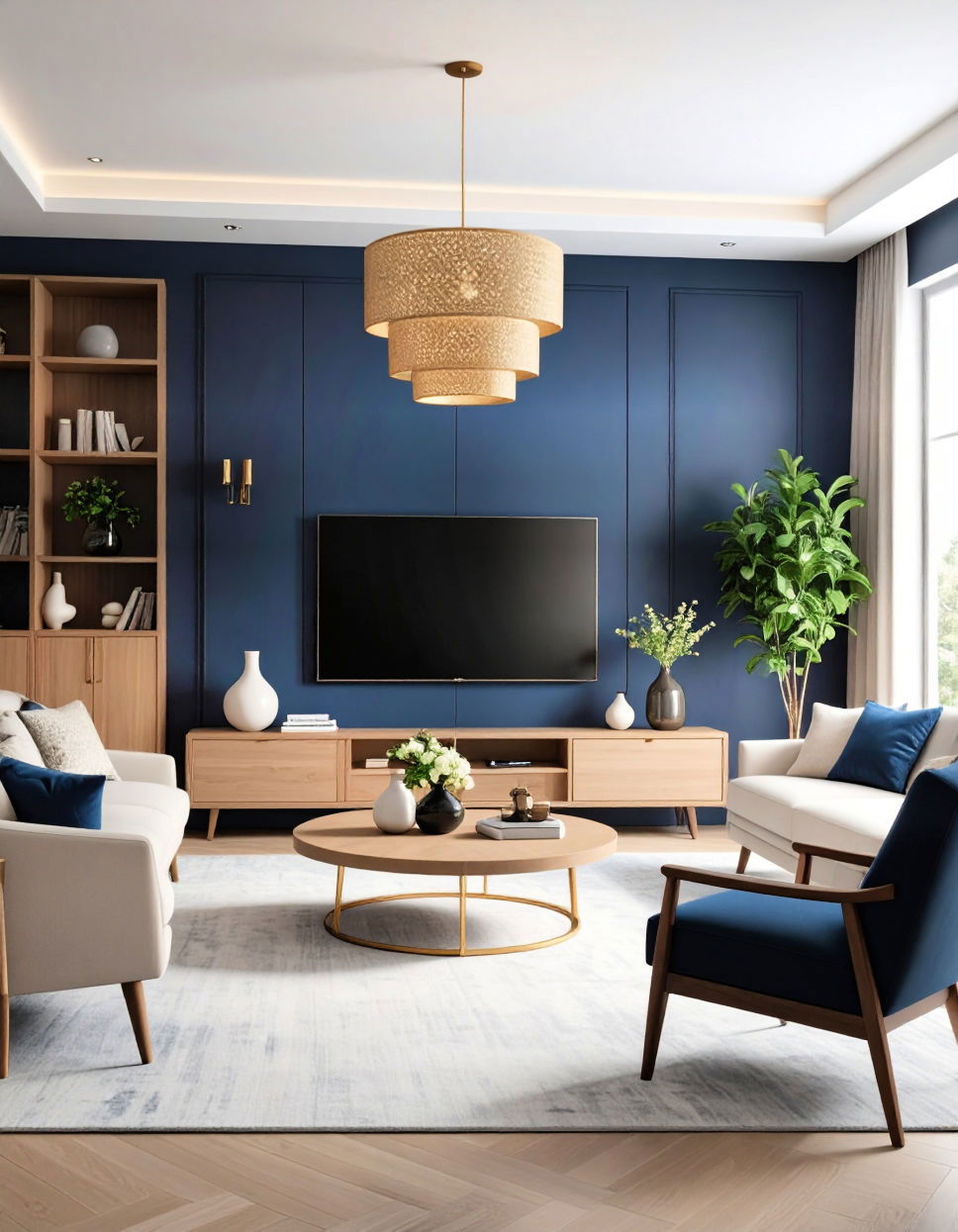 Accent Wall with Bold Colors Tv Room Ideas