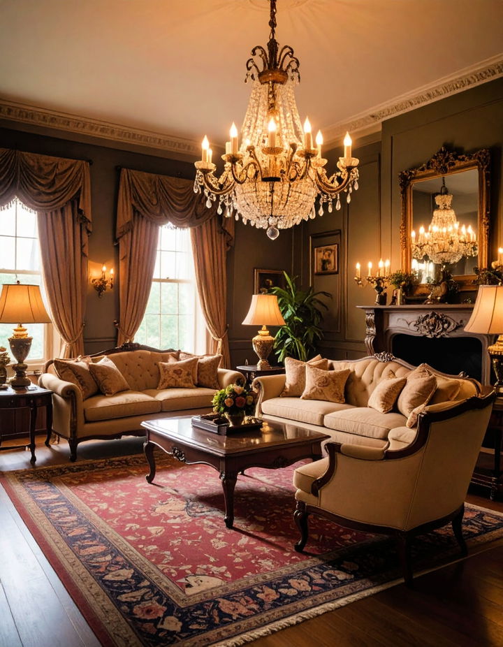 Add Antique Lighting Fixtures Victorian Living Room Ideas