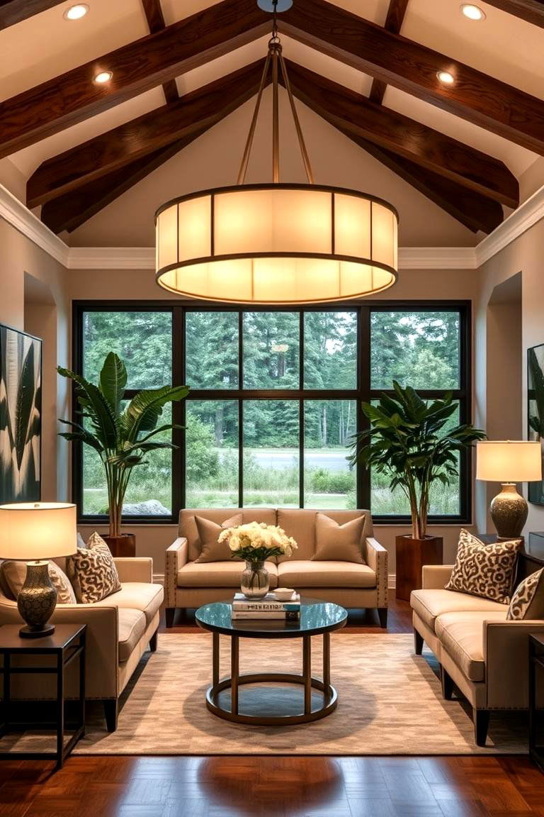 Add Custom Lighting Fixtures for Unique Flair - 25 Transitional Interior Design Ideas