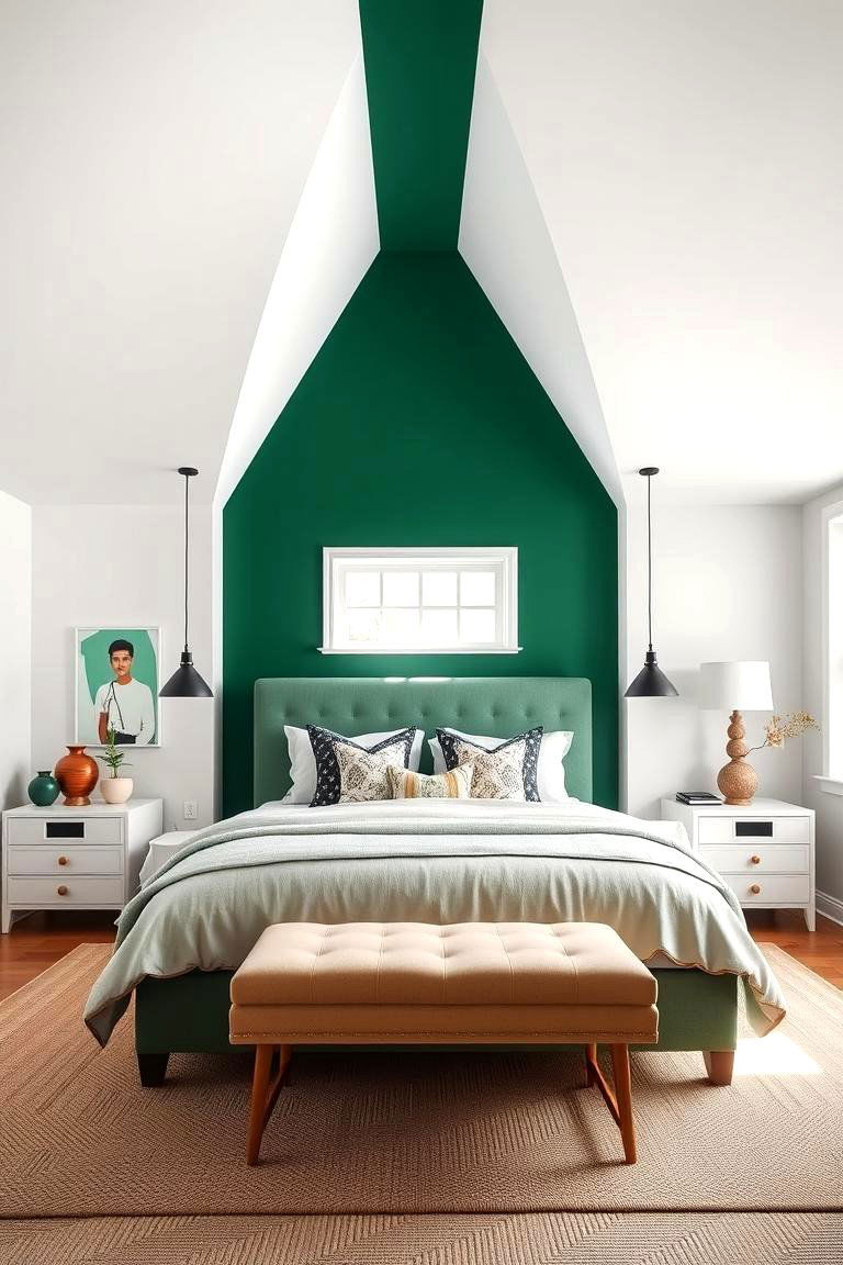 Add Forest Green to Your Ceiling - 25 Forest Green Bedroom Ideas