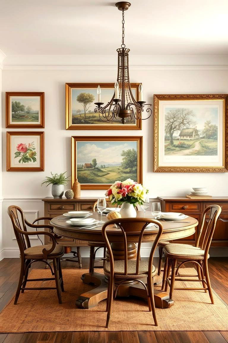 Add French Country Wall Art - 25 French Country Dining Room Ideas
