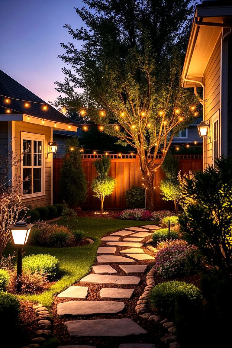 Add Outdoor Lighting for Evening Enjoyment - 25 Low Maintenance Backyard Landscaping Ideas