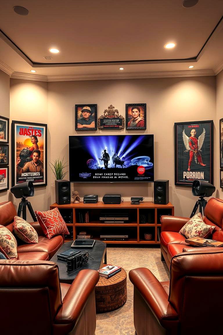 Add Themed Decor Elements - 25 Media Room Ideas
