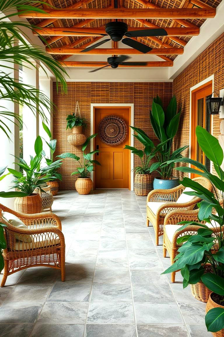 Add Tropical Decor with Natural Materials - 25 Tropical Patio Ideas