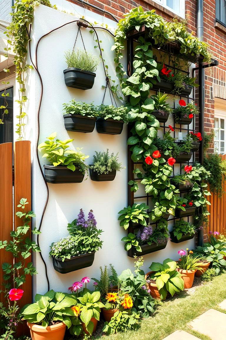 Add Vertical Gardens for Limited Space - 25 Townhouse Backyard Ideas