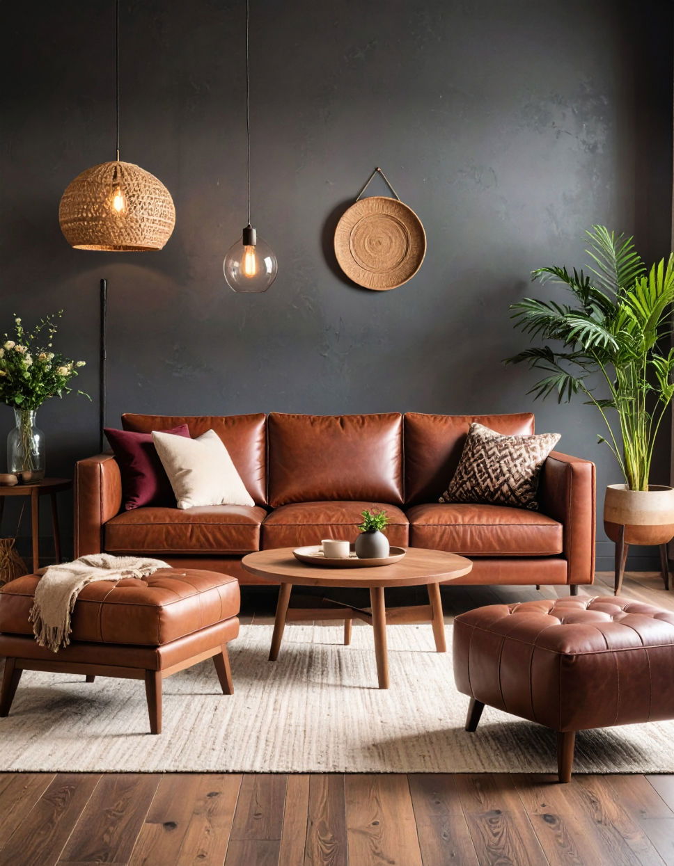 Add Warmth with Brown Leather Accents