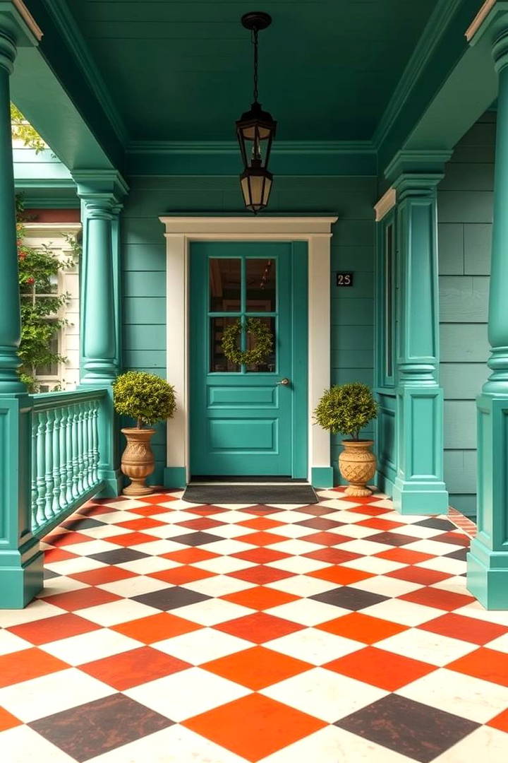 Add a Bold Painted Floor - 25 Victorian Porch Ideas