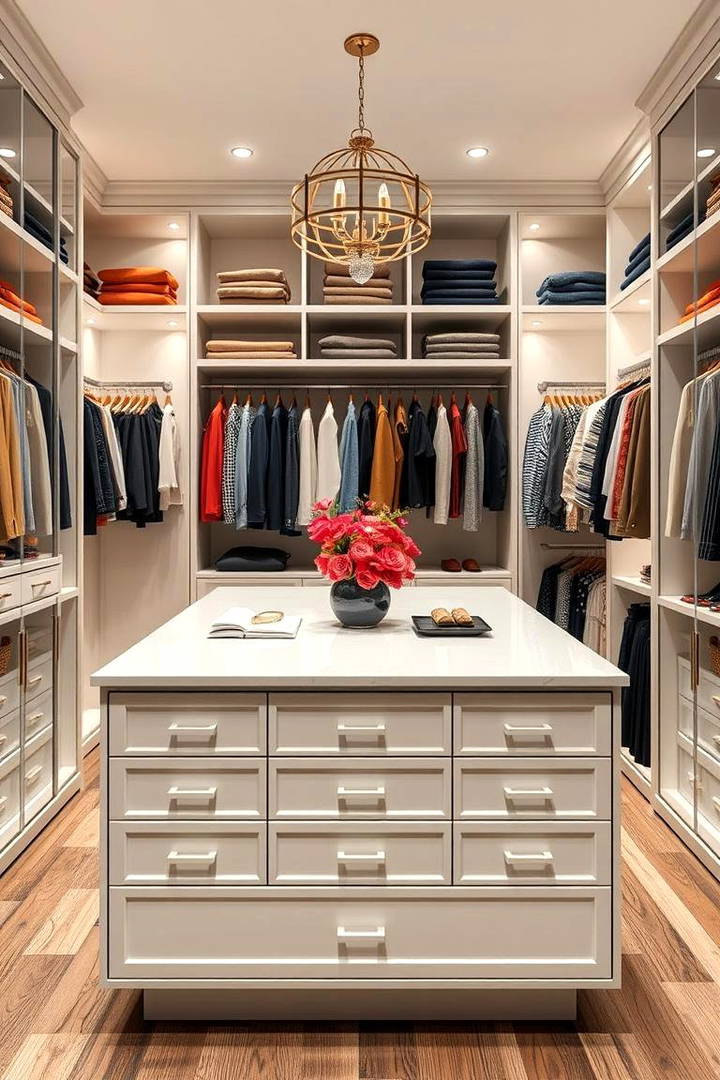 Add a Center Island for Extra Storage - 25 Walk in Closet Ideas