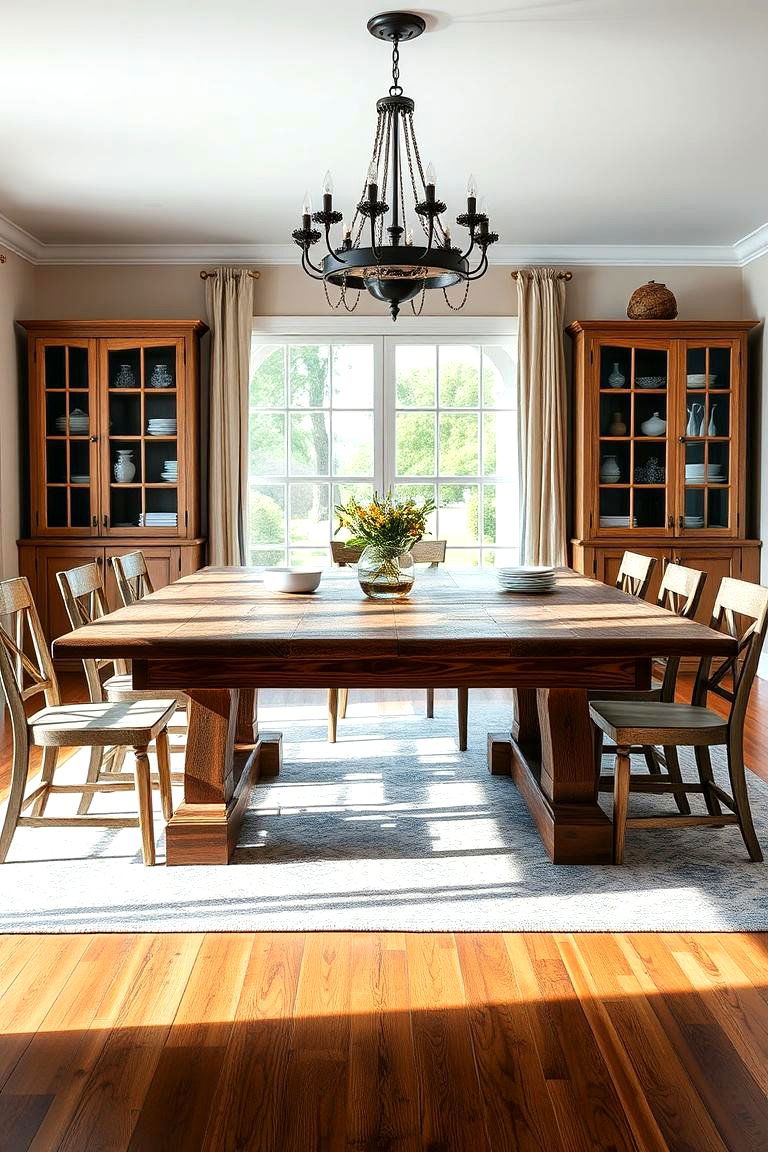 Add a Farmhouse Style Dining Table - 25 French Country Dining Room Ideas
