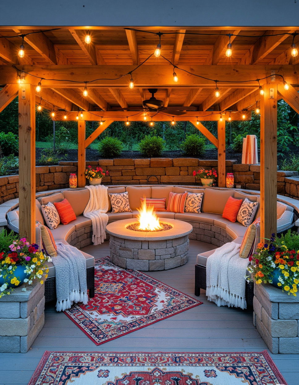 Add a Fire Pit Area Under Deck Ideas