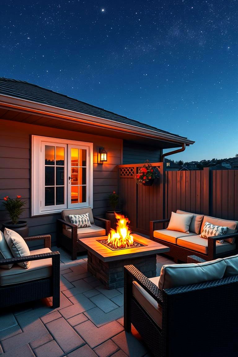 Add a Fire Pit for Ambiance - 25 Corner Patio Ideas