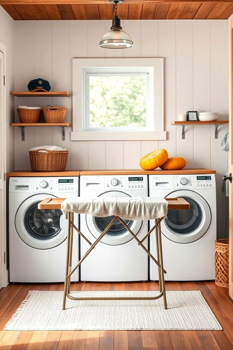 Add a Folding Table for Convenience - 25 Farmhouse Laundry Room Ideas