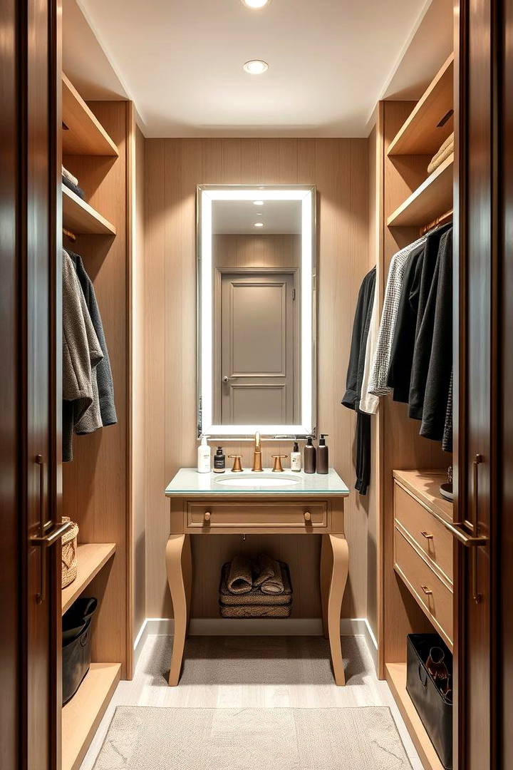 Add a Hidden Vanity for a Touch of Glamour - 25 Walk in Closet Ideas