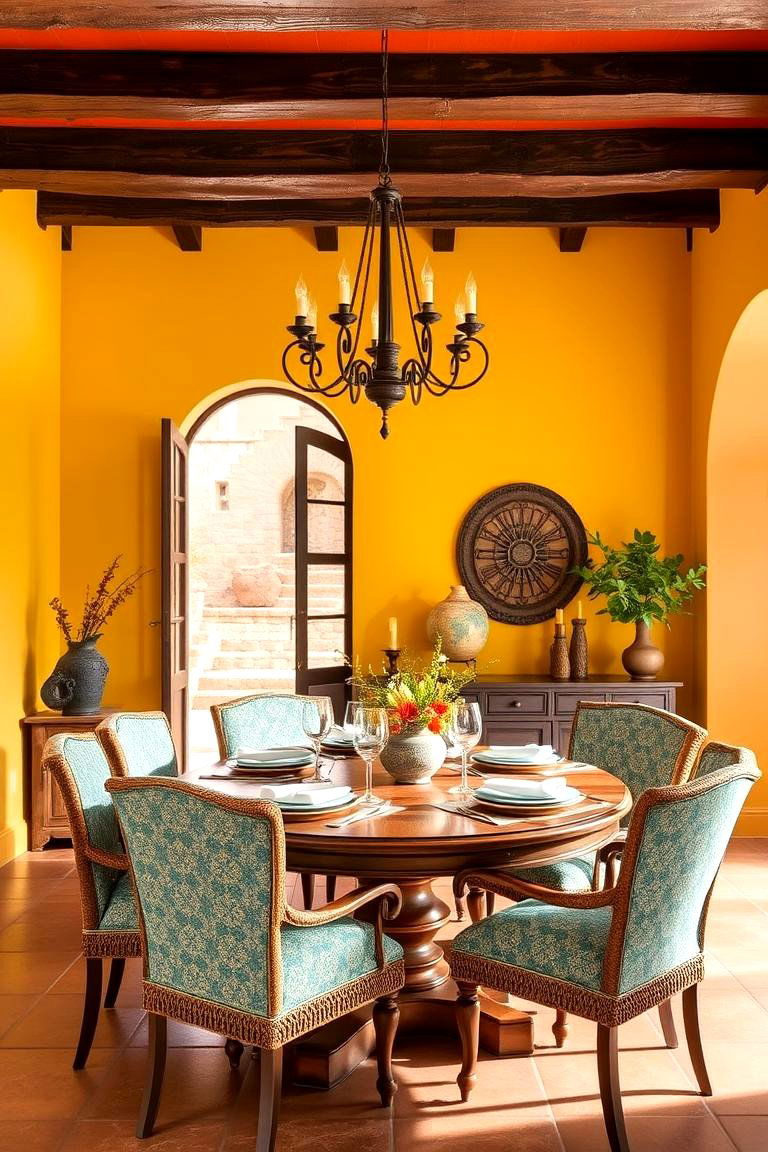 Add a Mediterranean Inspired Color Palette - 25 spanish style dining room ideas
