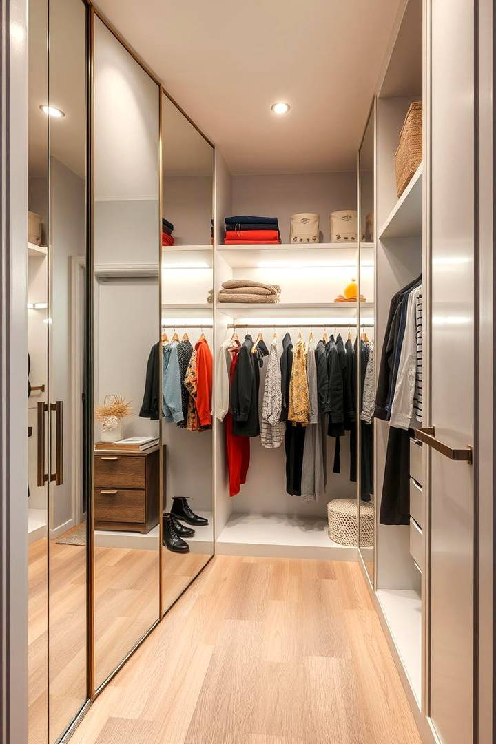 Add a Mirror to Create the Illusion of Space - 25 Walk in Closet Ideas
