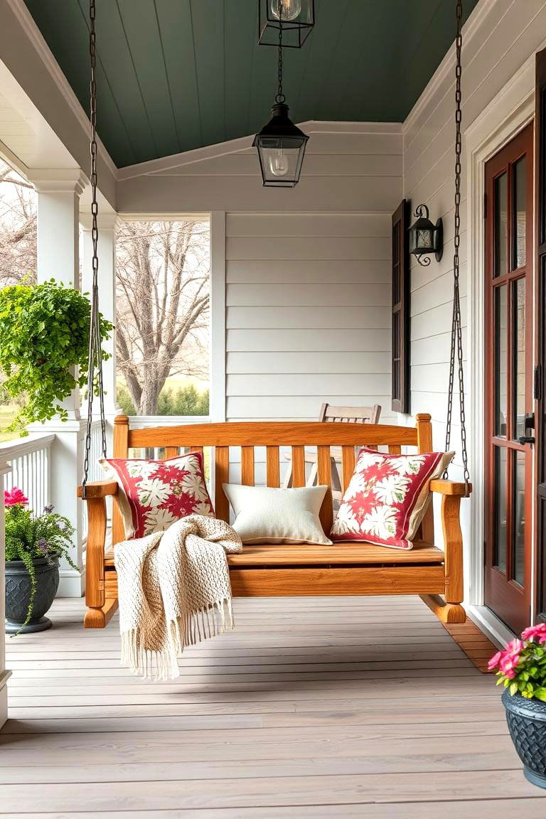 Add a Porch Swing for Ultimate Relaxation - 25 Farmhouse Porch Ideas