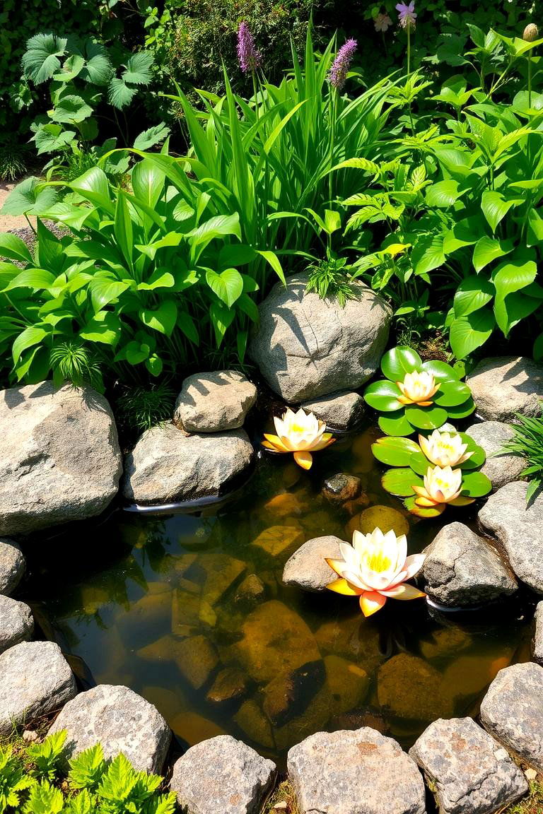 Add a Small Garden Pond - 25 Front Yard Landscaping Ideas