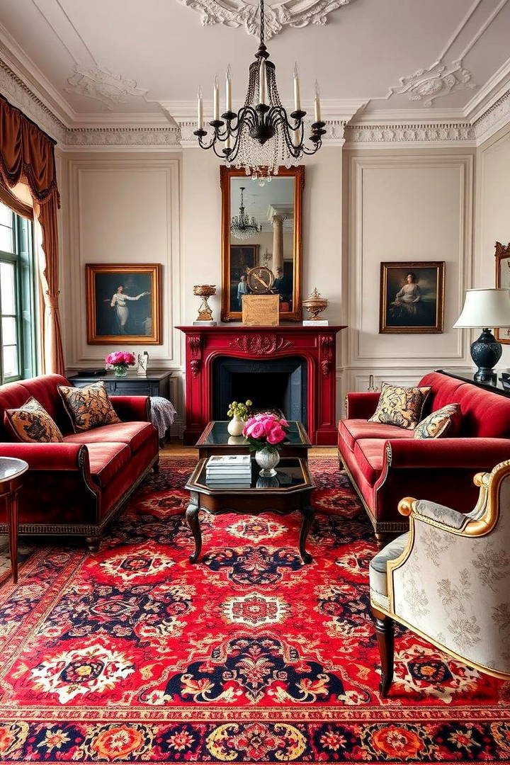Add a Statement Rug - 25 Victorian Living Room Ideas