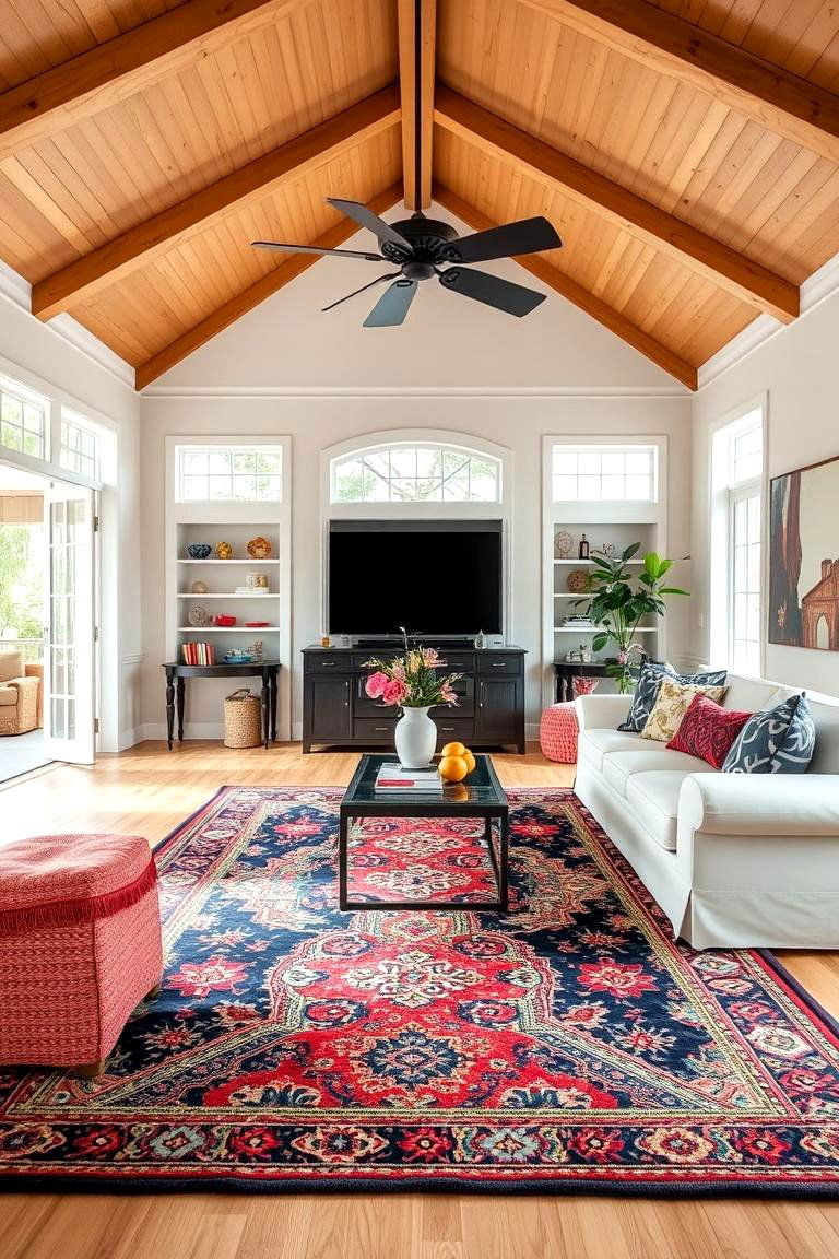 Add a Statement Rug for Extra Comfort - 25 Florida Room Ideas