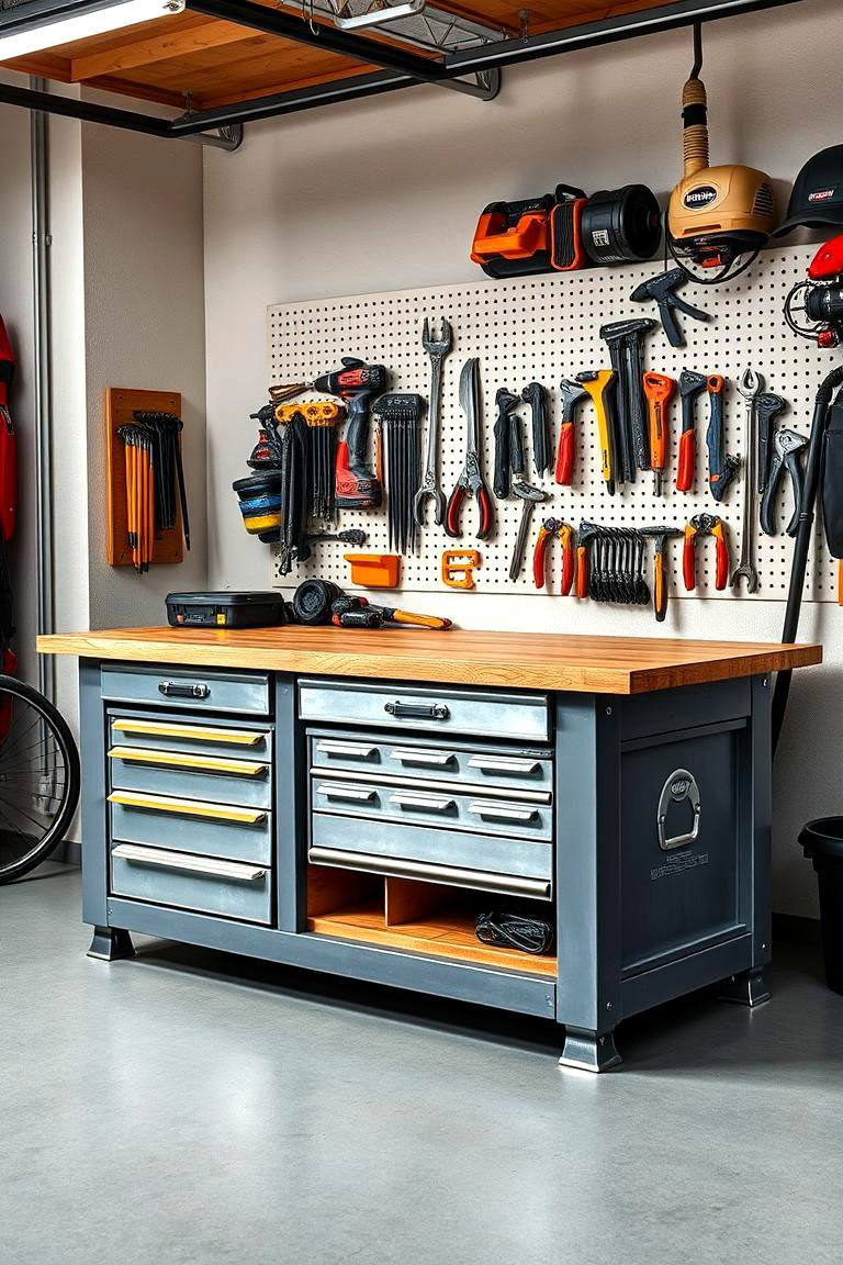 Add a Statement Workbench - 25 Garage Decor Ideas