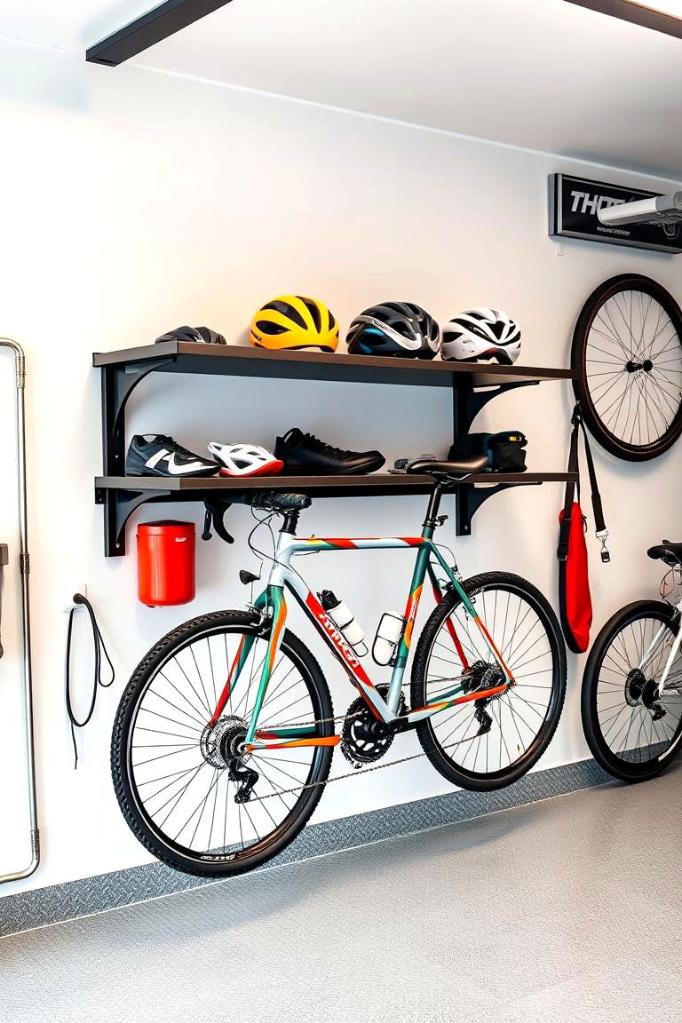 Add a Wall Mounted Bike Shelf - 25 Garage Storage Ideas