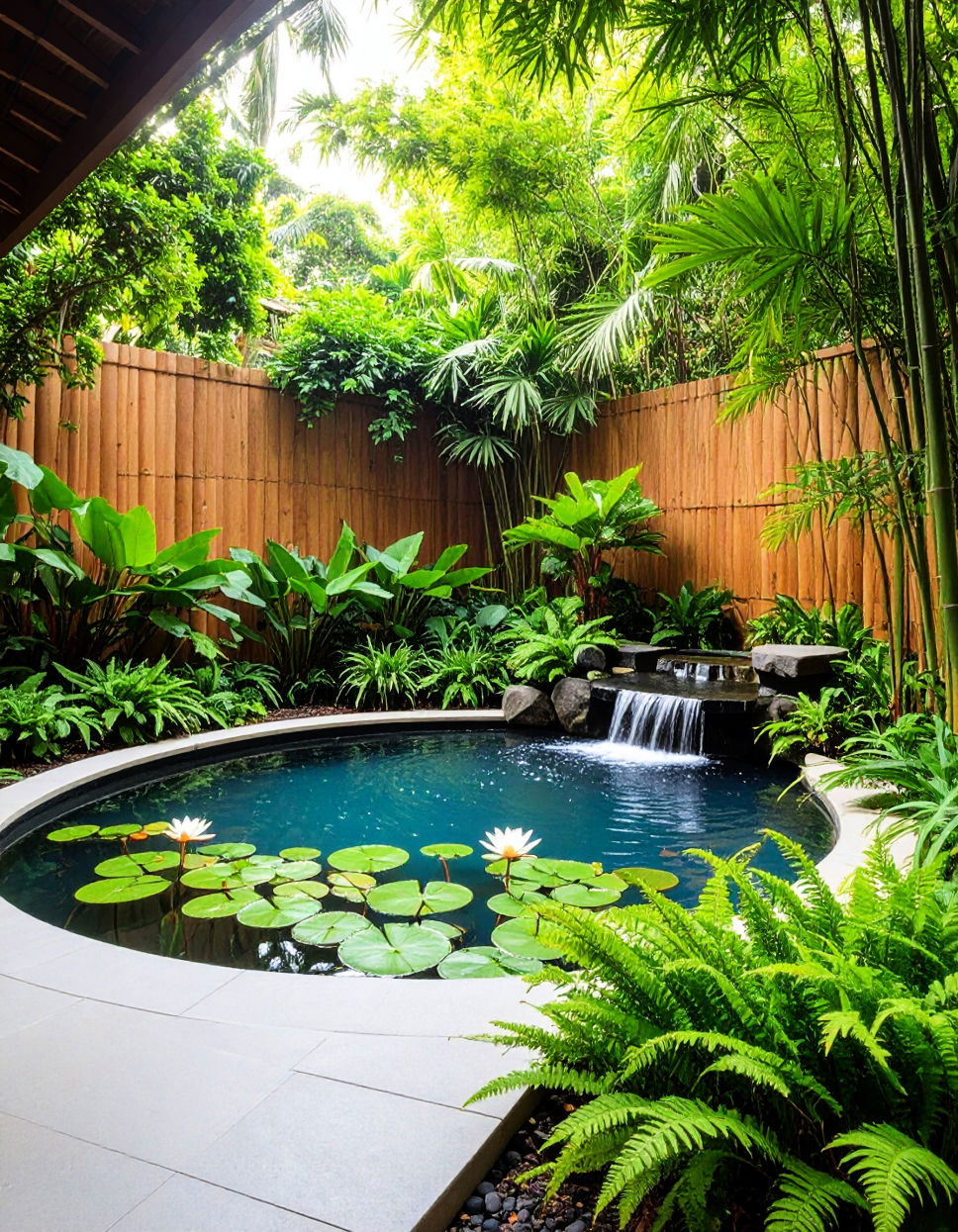 Add a Water Feature for Serenity Tropical Garden Ideas