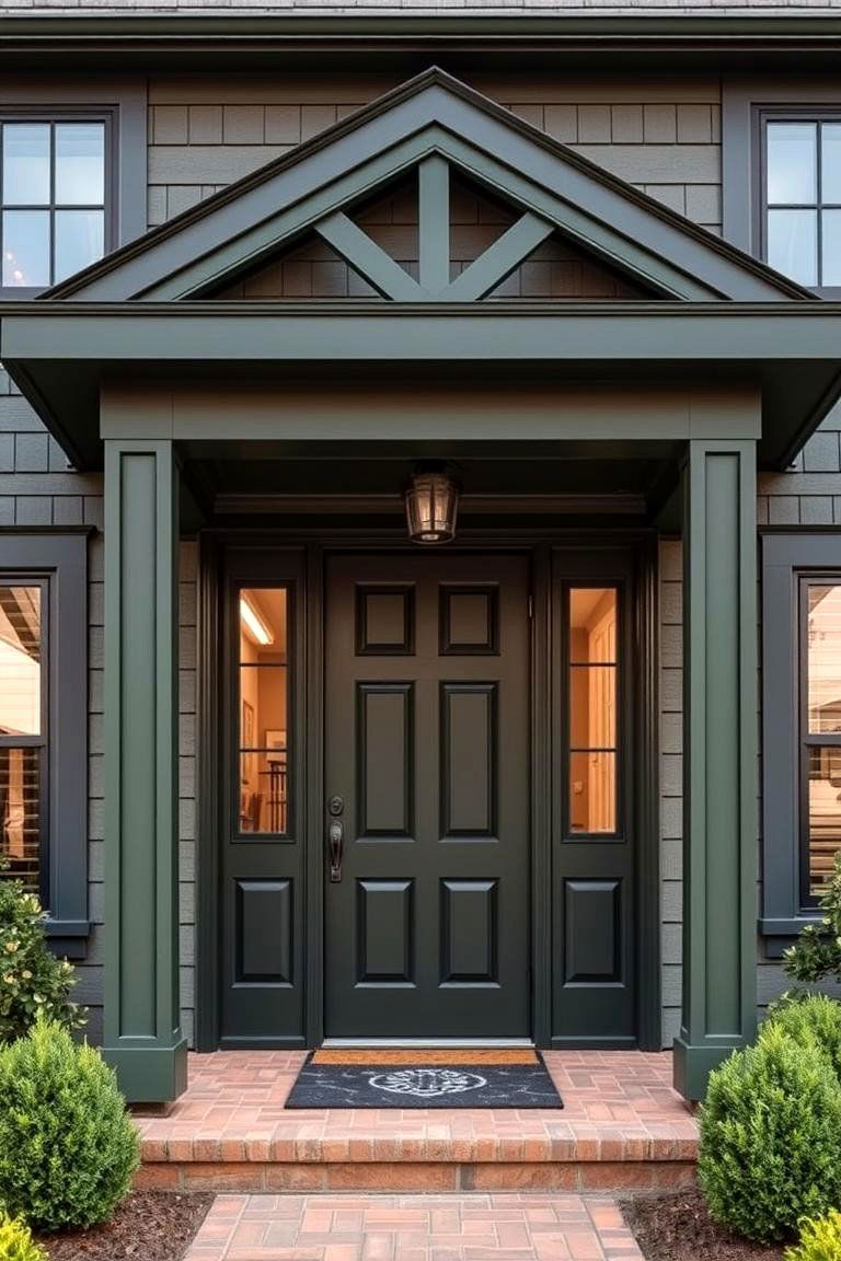 Adding Character to Your Homes Exterior - 25 Dark Olive Green House With Black Trim