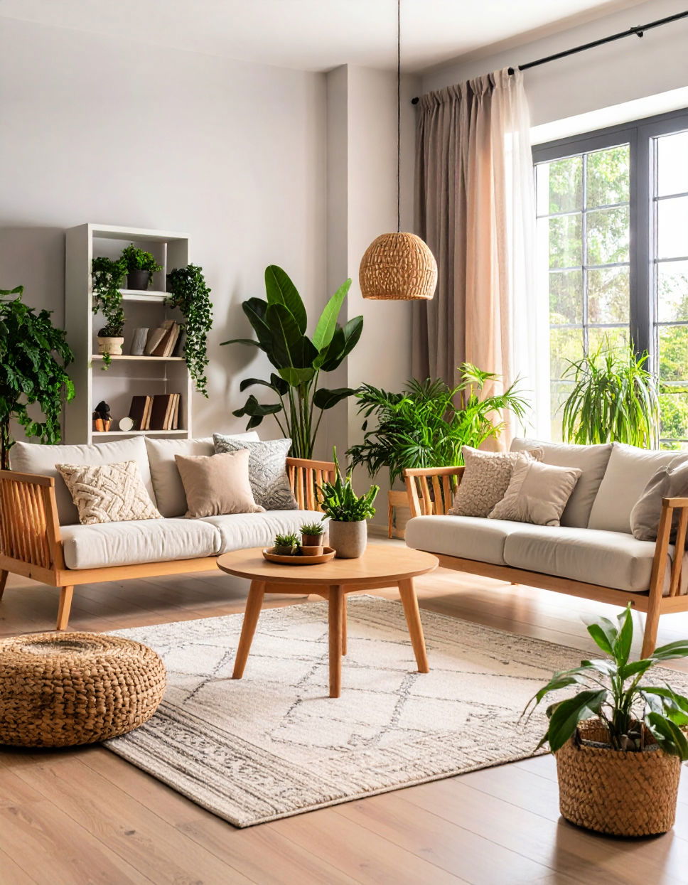Adding Greenery and Natural Elements Transitional Living Room Ideas