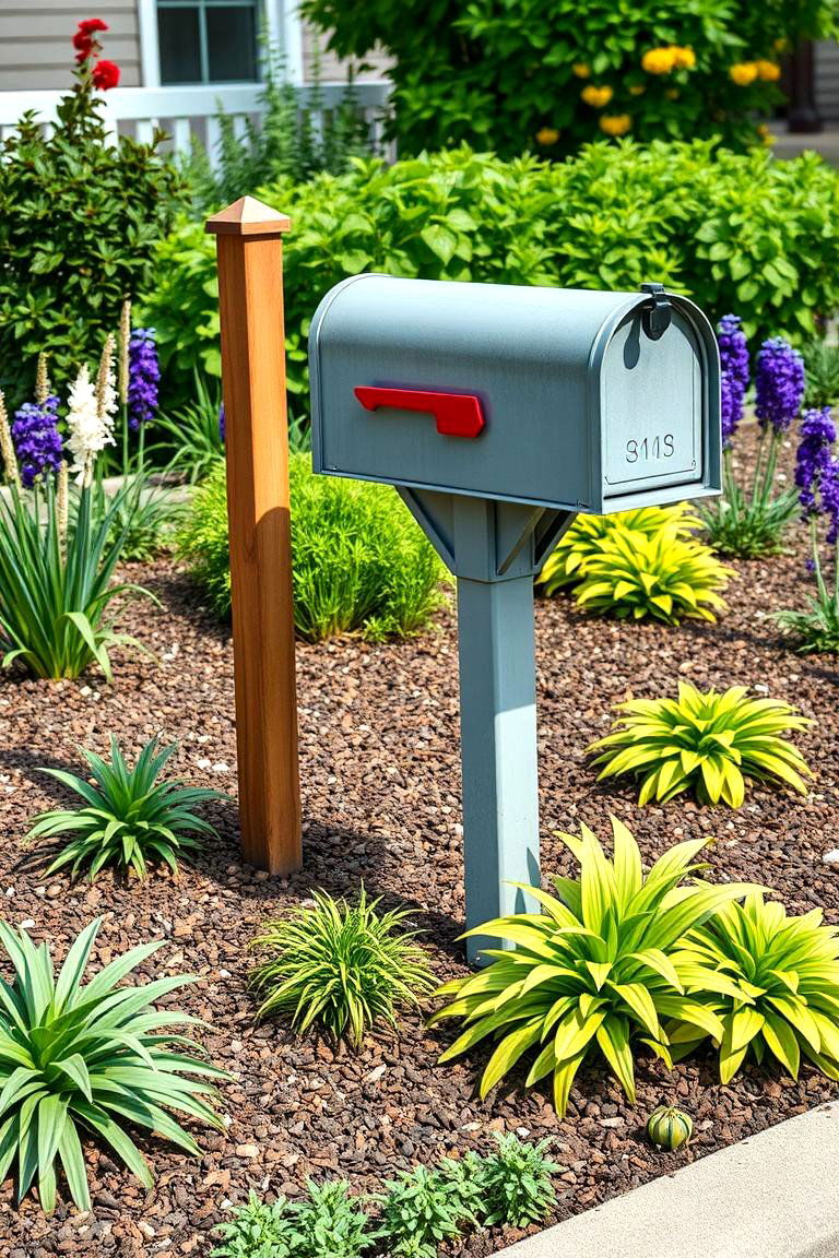 Adding Mulch for Health and Appearance - 25 Mailbox Landscaping Ideas