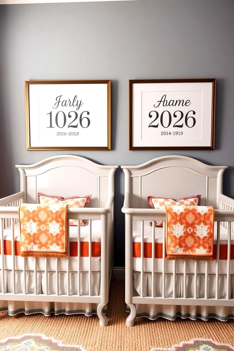 Adding Personal Touches with Custom Artwork - 25 Twin Nursery Ideas