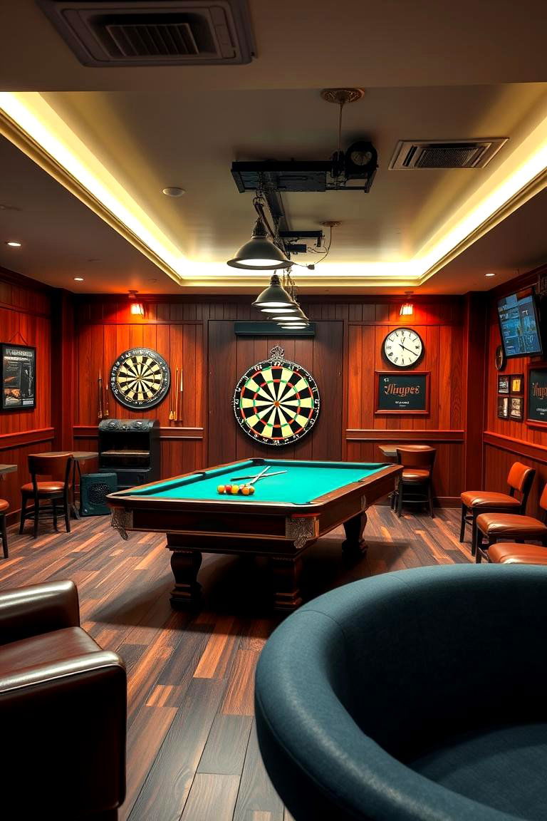 Adding a Dartboard or Billiards Area - 25 Man Cave Design Ideas