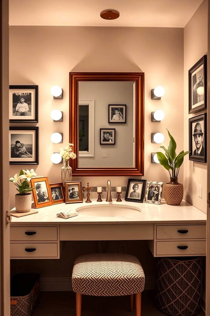 Adding a Personal Touch with Framed Photos or Artwork - 25 Vanity Room Ideas