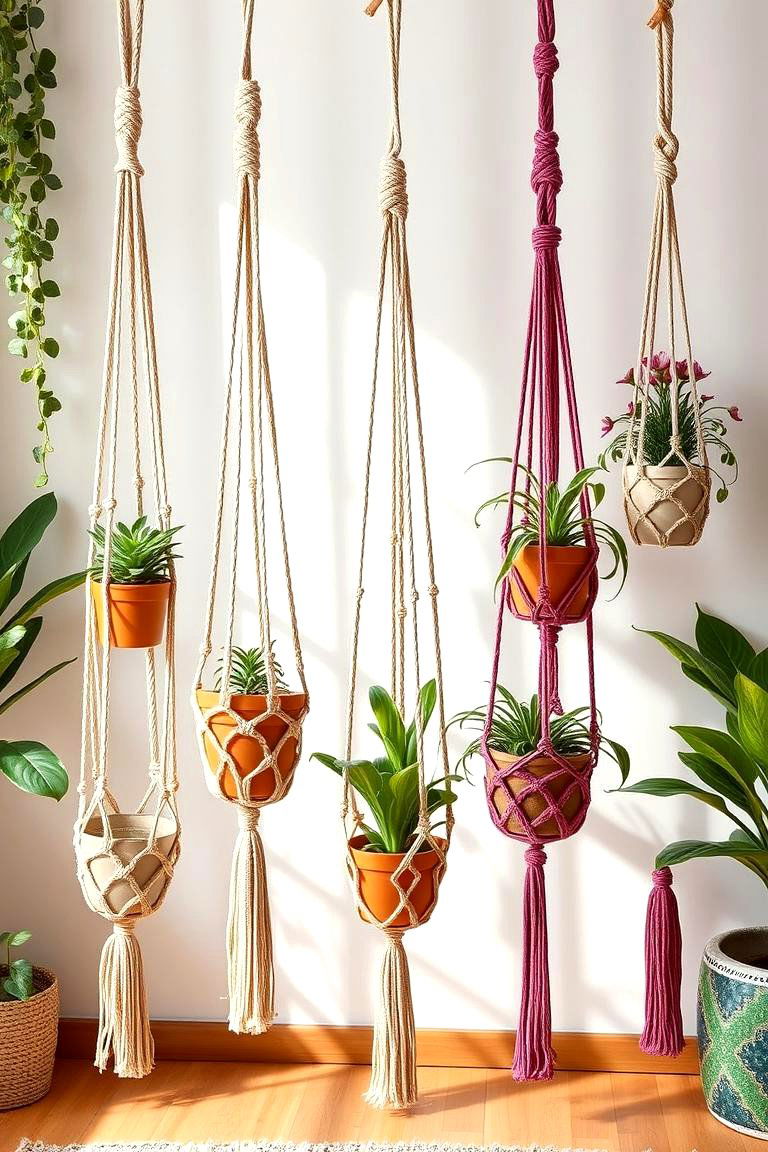 Adding a Touch of Boho Chic with Macrame Hangers - 25 Spring Decor Ideas