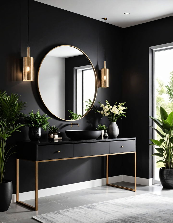 Adding a Touch of Greenery with Small Potted Plants Vanity Room Ideas