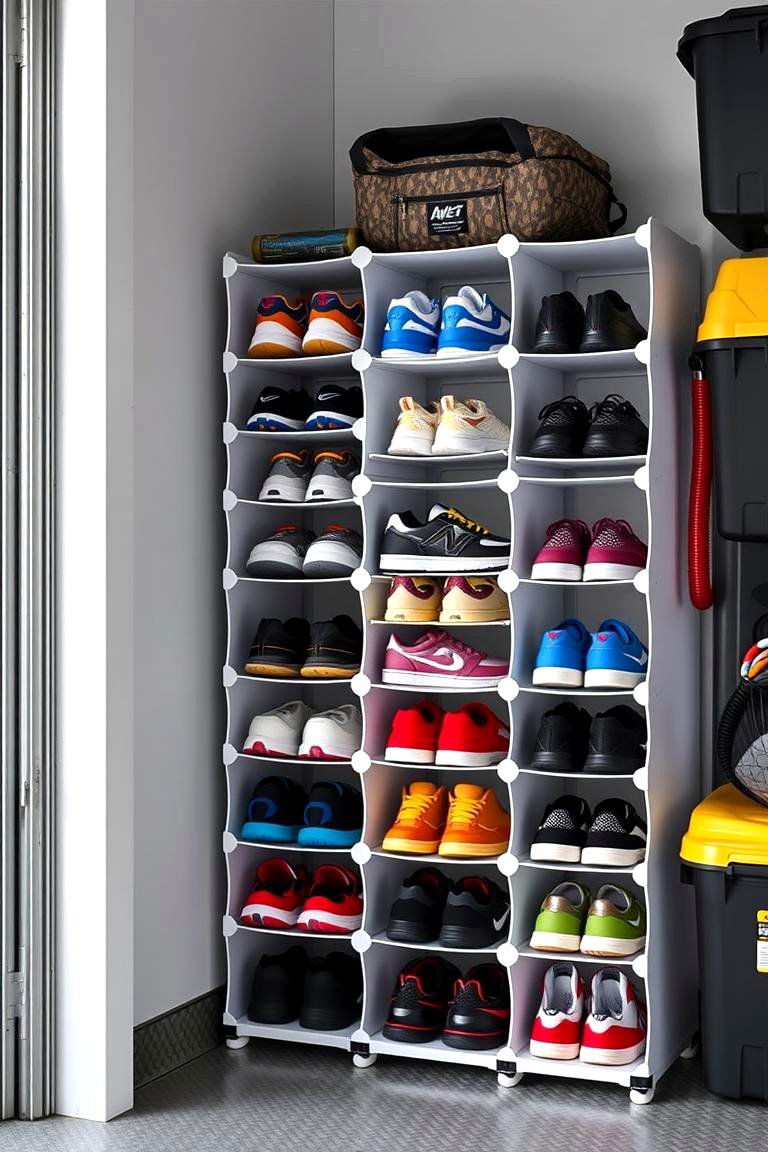 Adjustable Shoe Organizers - 25 Garage Shoe Storage Ideas
