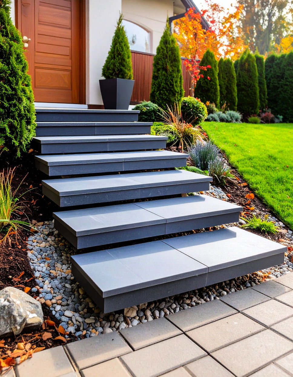 Adorable Floating Flagstone Steps