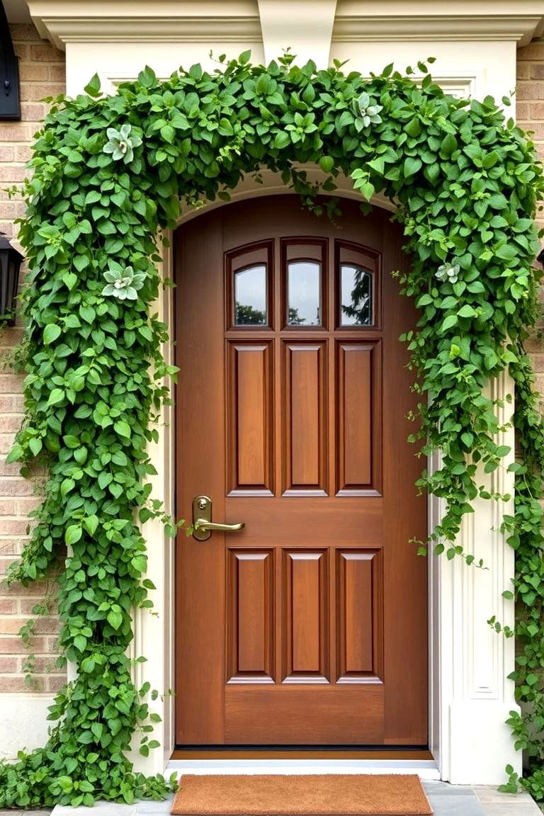 Adorn with Cascading Greenery - 25 Spring Front Door Decor Ideas