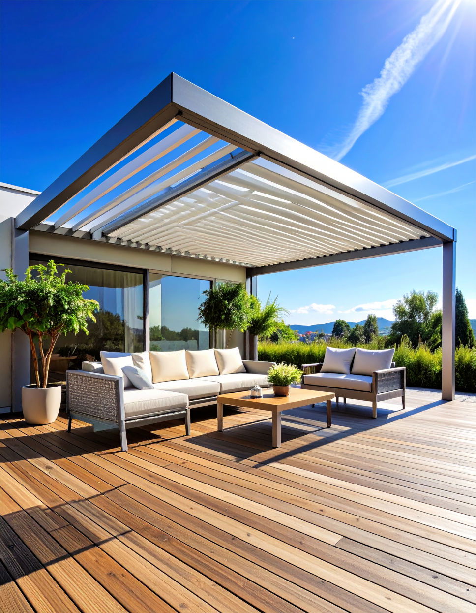 Aluminum Louvered Awnings for Adjustable Shade
