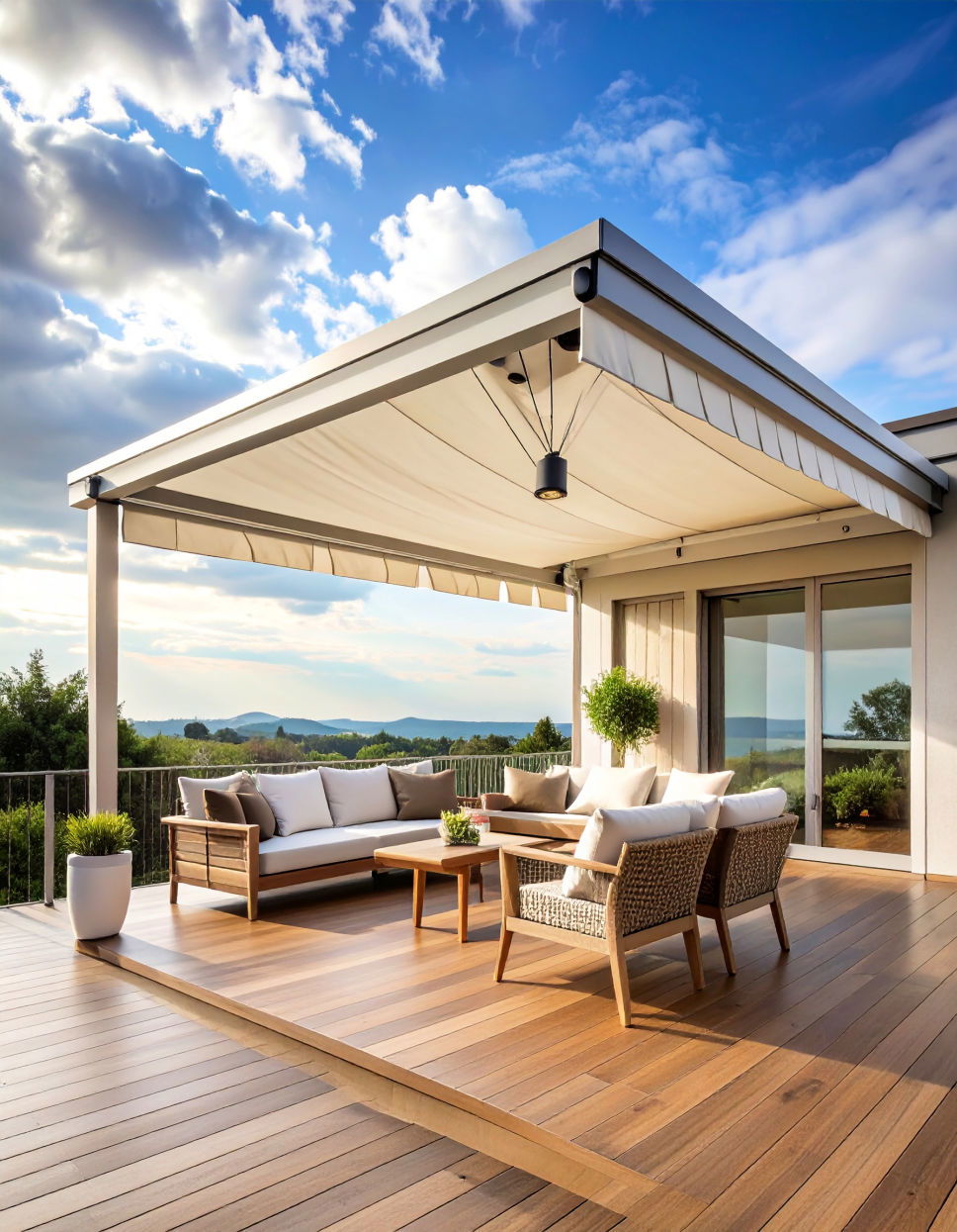 Aluminum Louvered Awnings for Adjustable Shade