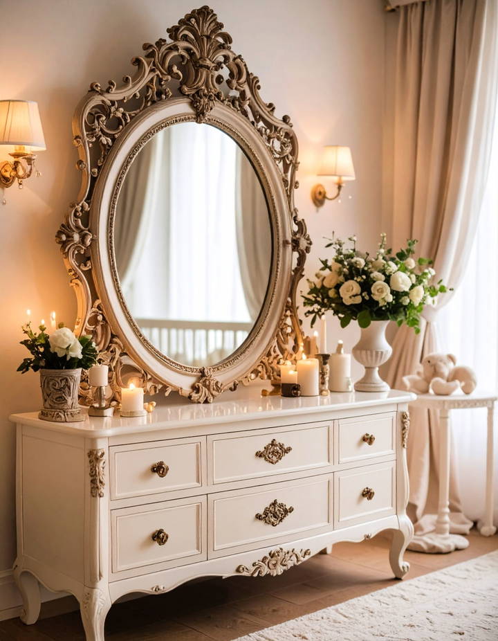 Antique Mirror for a Classic Statement Vintage Nursery Ideas