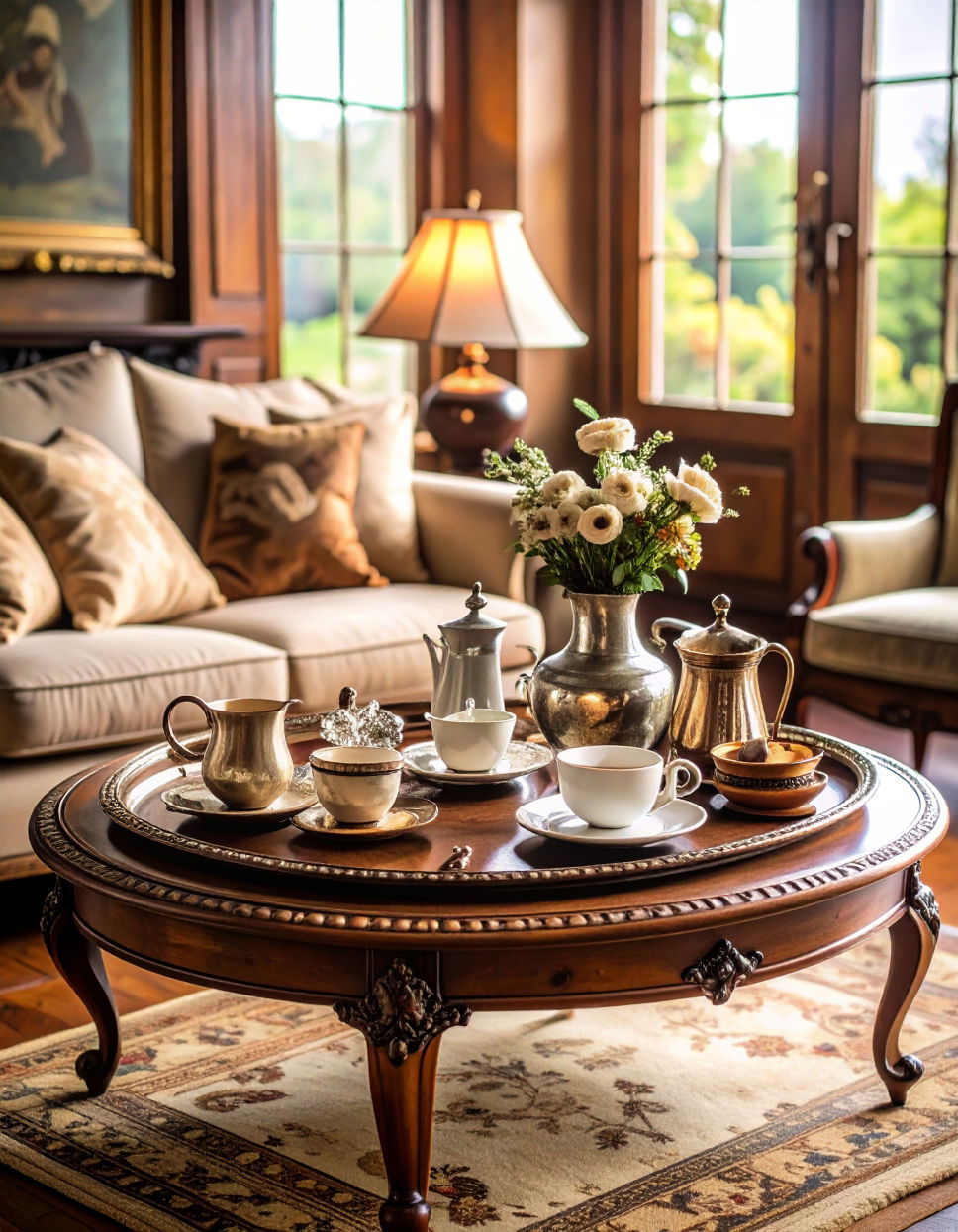 Antique Tray with Family Heirlooms