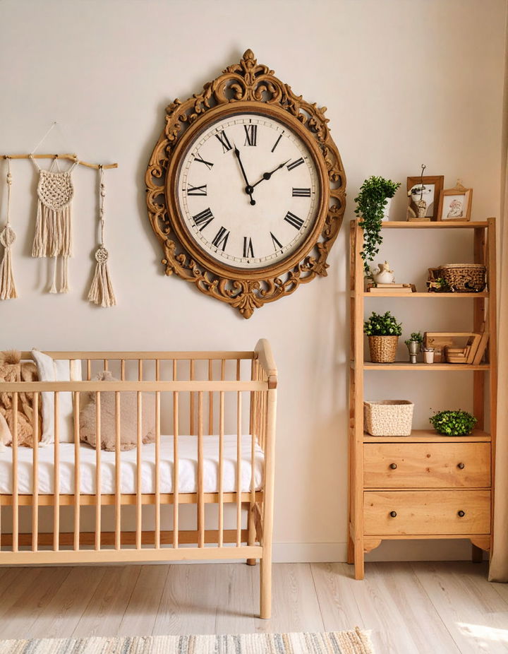 Antique Wall Clock for a Classic Accent Vintage Nursery Ideas