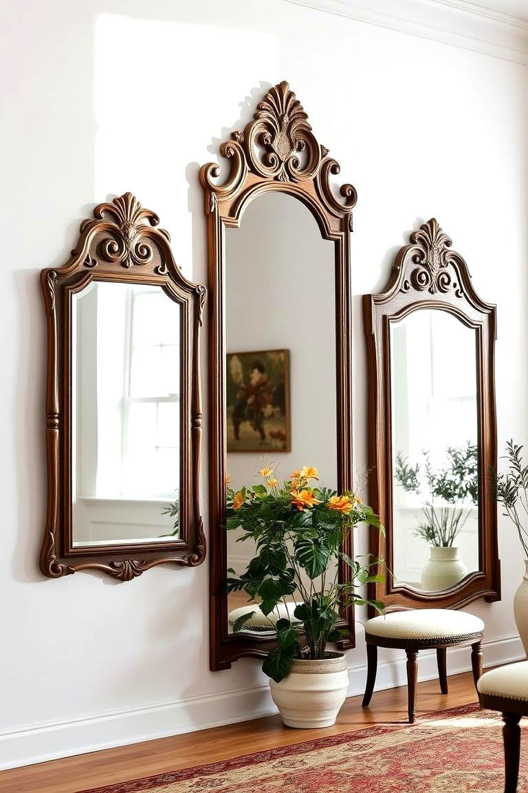Antique Wall Mirrors - 25 Farmhouse Wall Decor Ideas