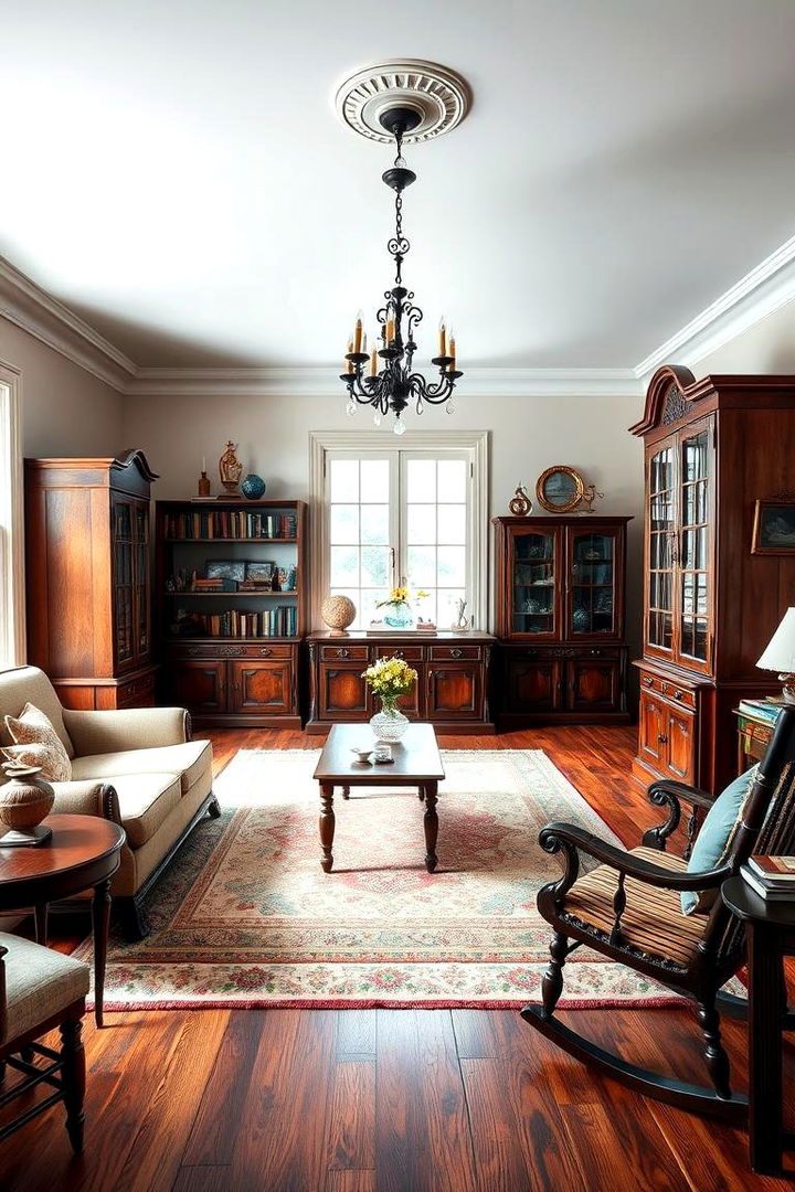 Antique Wooden Furniture - 25 Vintage Living Room Ideas