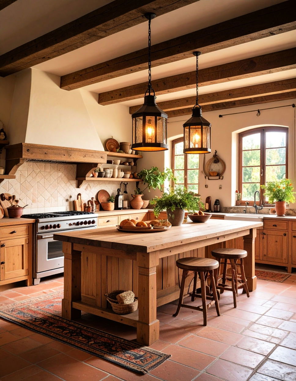 Antique or Vintage Lighting Fixtures Tuscan Kitchen Design Ideas