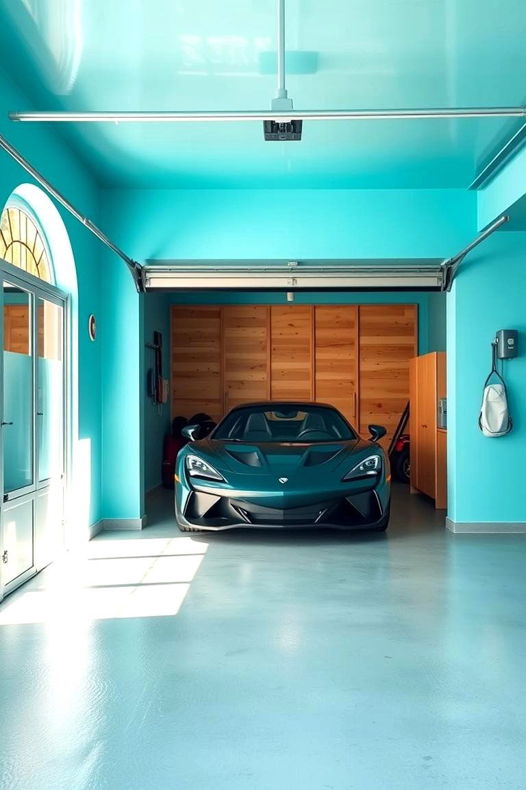 Aqua Blue for a Refreshing Inviting Space - 25 Garage Wall Paint Ideas